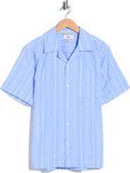 JASON WU Embroidered Striped Relaxed Fit Camp Shirt