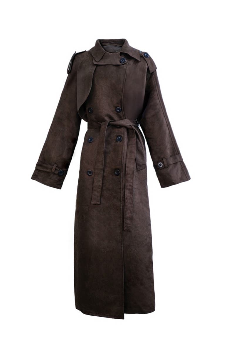 Jett Suede Coat, Alternate, color, Brown