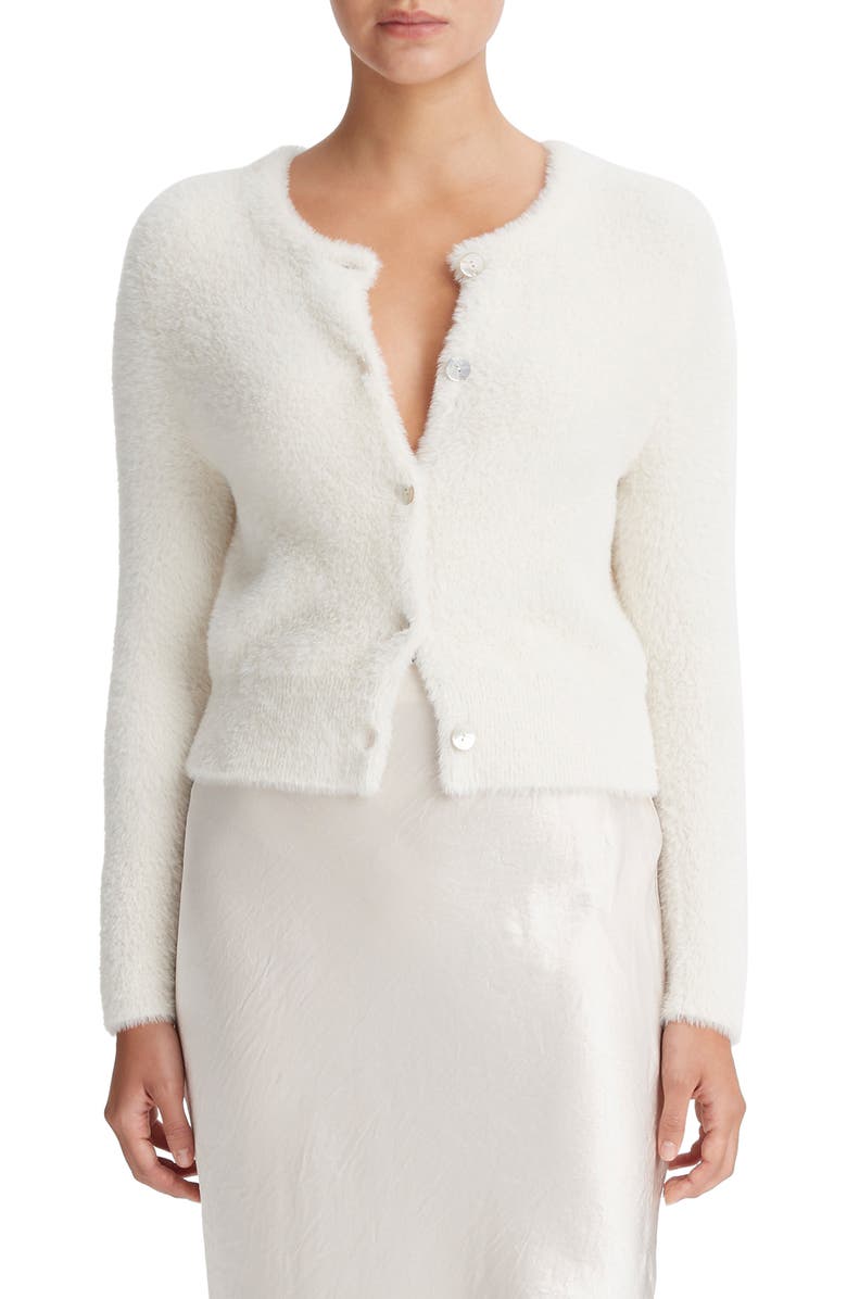 Vince Eyelash Cardigan, Main, color, Off White