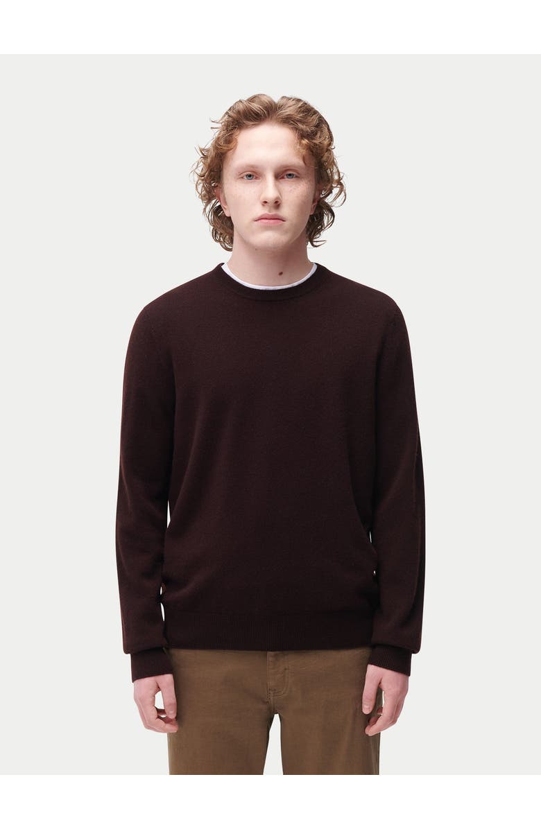 GOBI Mongolian Cashmere Essential Crewneck Cashmere Sweater, Alternate, color, Coffee Bean