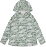 Feather 4 Arrow Kids' Reel Deal Tech Fish Print Performance Hoodie