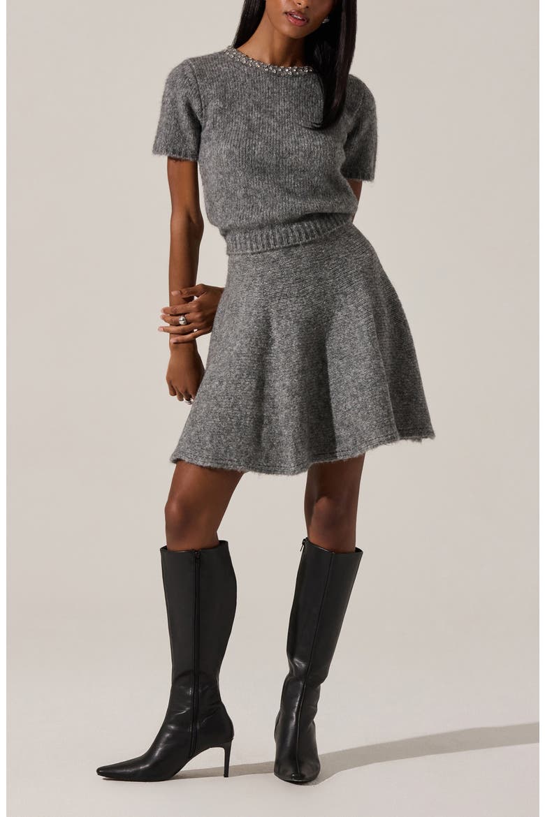 Malvie Knit Sweater Skirt, Alternate, color, GREY