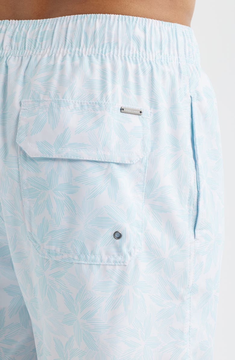 Vintage Summer Print Stretch Volley Shorts, Alternate, color, Aqua