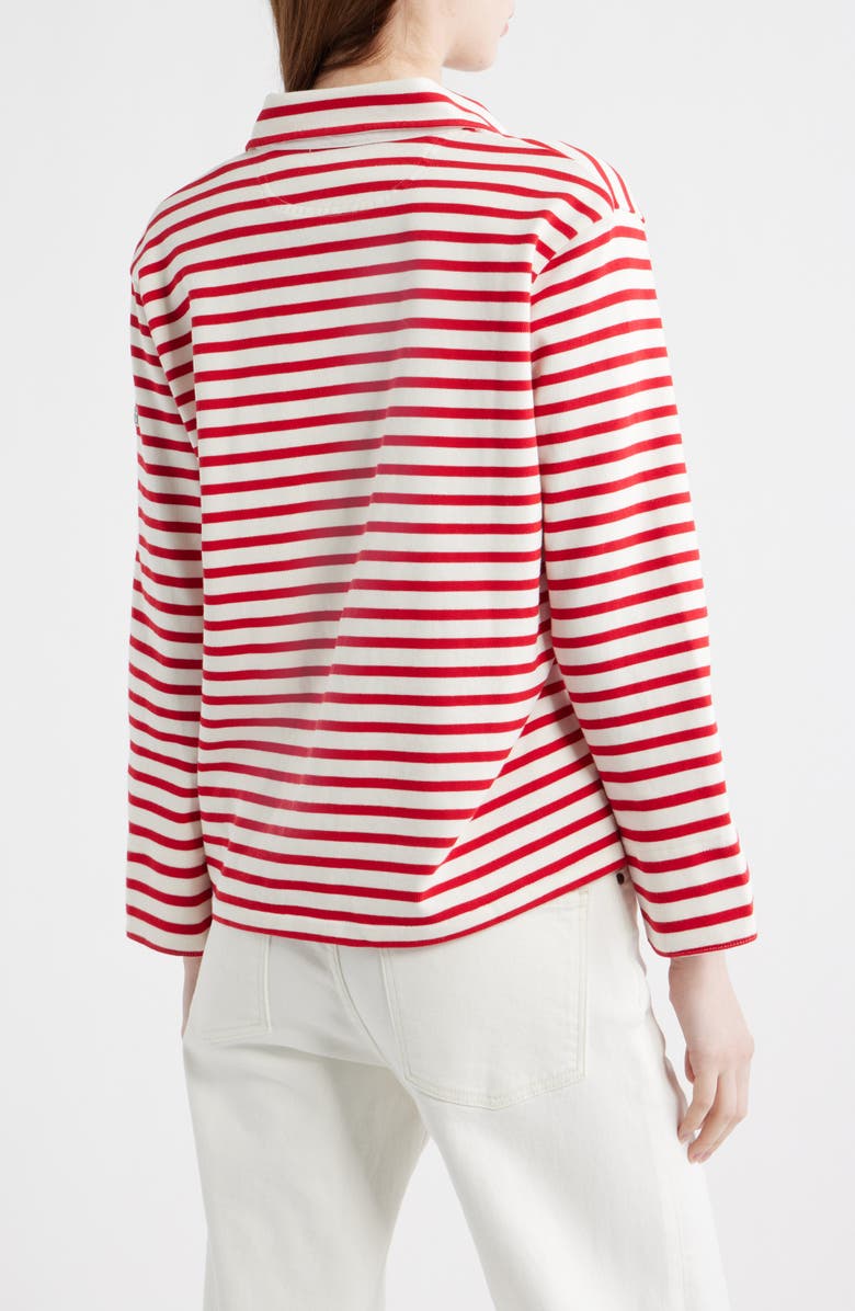 Polo Ralph Lauren Mariner Stripe Jersey Top, Alternate, color, Red/ Deckwash White