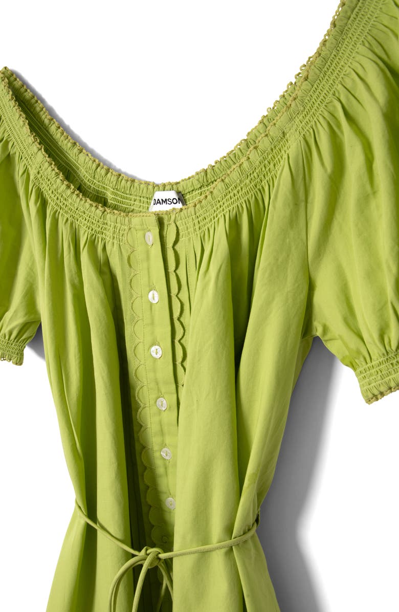 Damson Madder Jayne Organic Cotton Minidress, Alternate, color, Celery