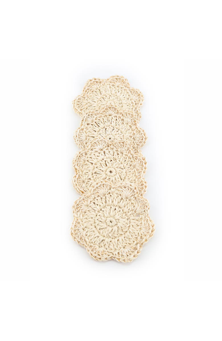 Tallo de Olivo Hand Crocheted Coasters - Verbena  - Set of 4, Alternate, color, Natural