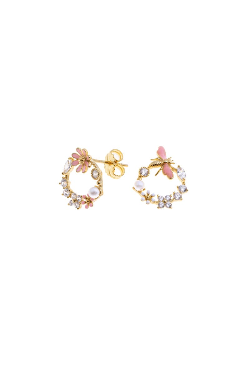 Dragonfly Earrings, Main, color, Silver Gold Plated