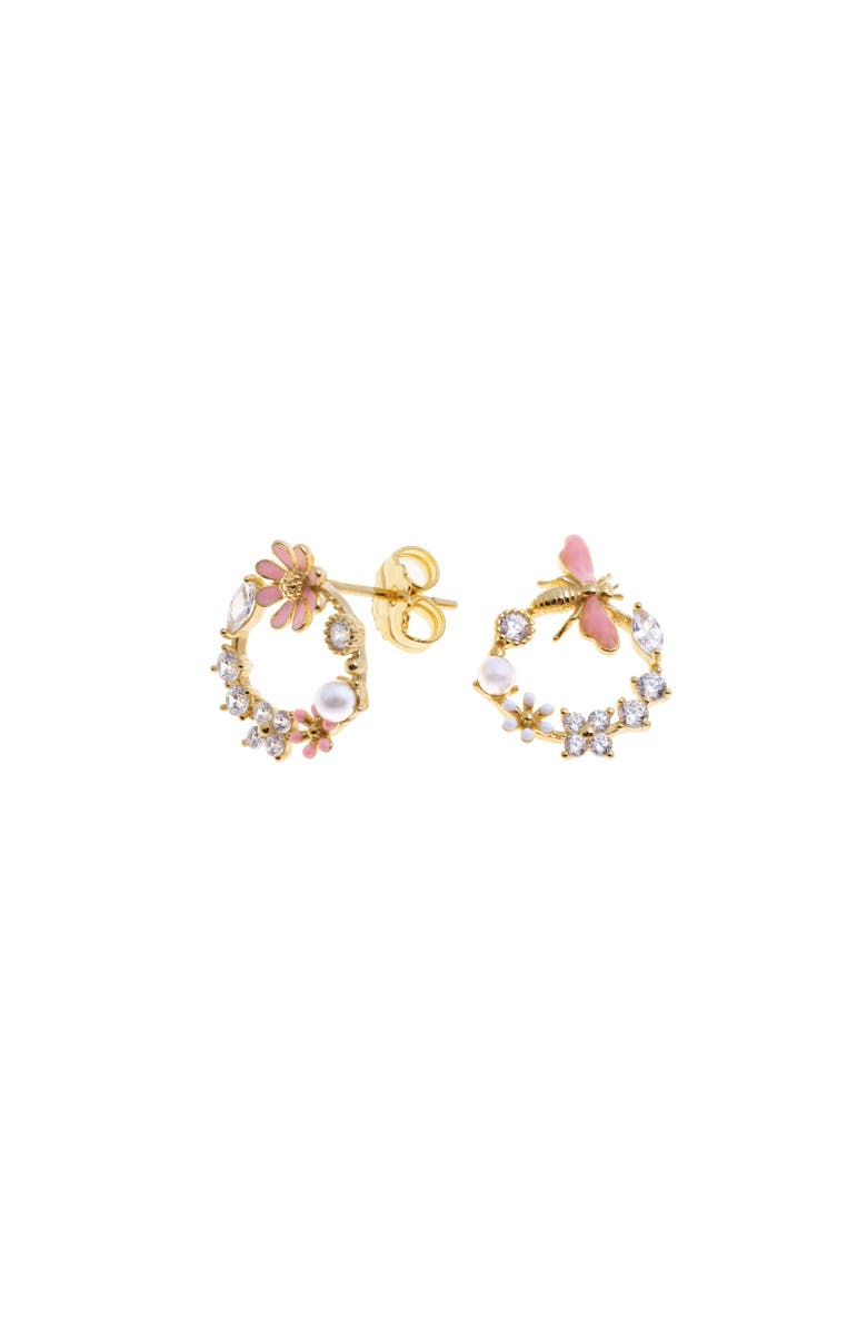 Arte Nova Jewellery Dragonfly Earrings, Main, color, Silver Gold Plated
