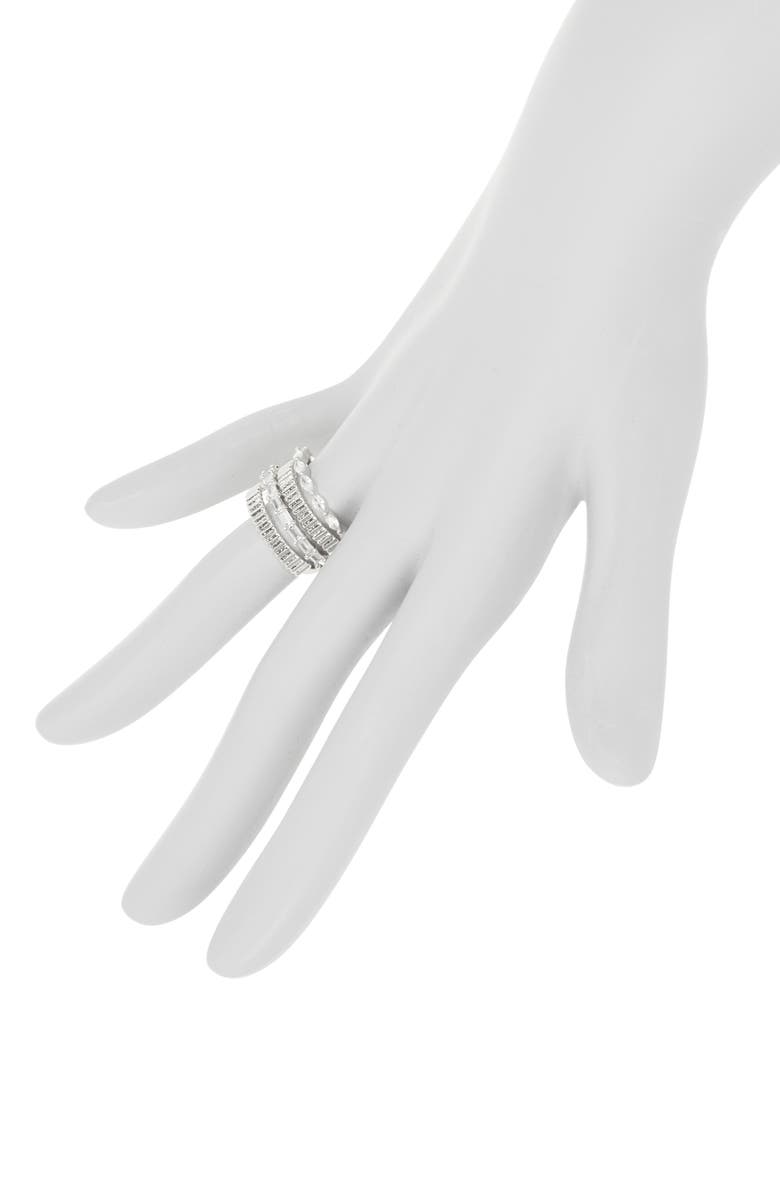 Sterling Forever Odette CZ Stacked Ring, Alternate, color, 