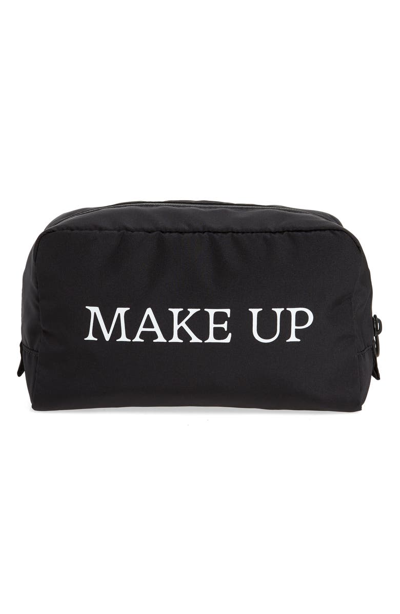 Off-White Makeup Cosmetics Pouch, Main, color,