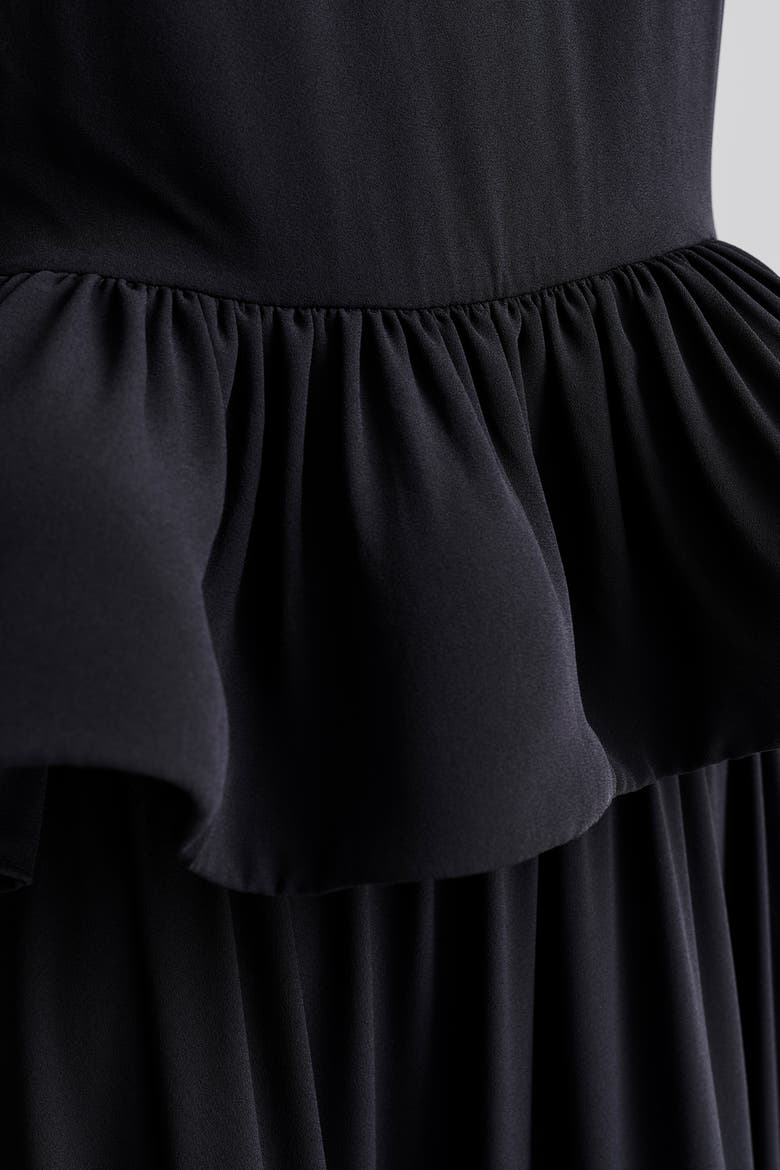 Lune Halterneck Frilled Hem Blouse, Alternate, color, Black