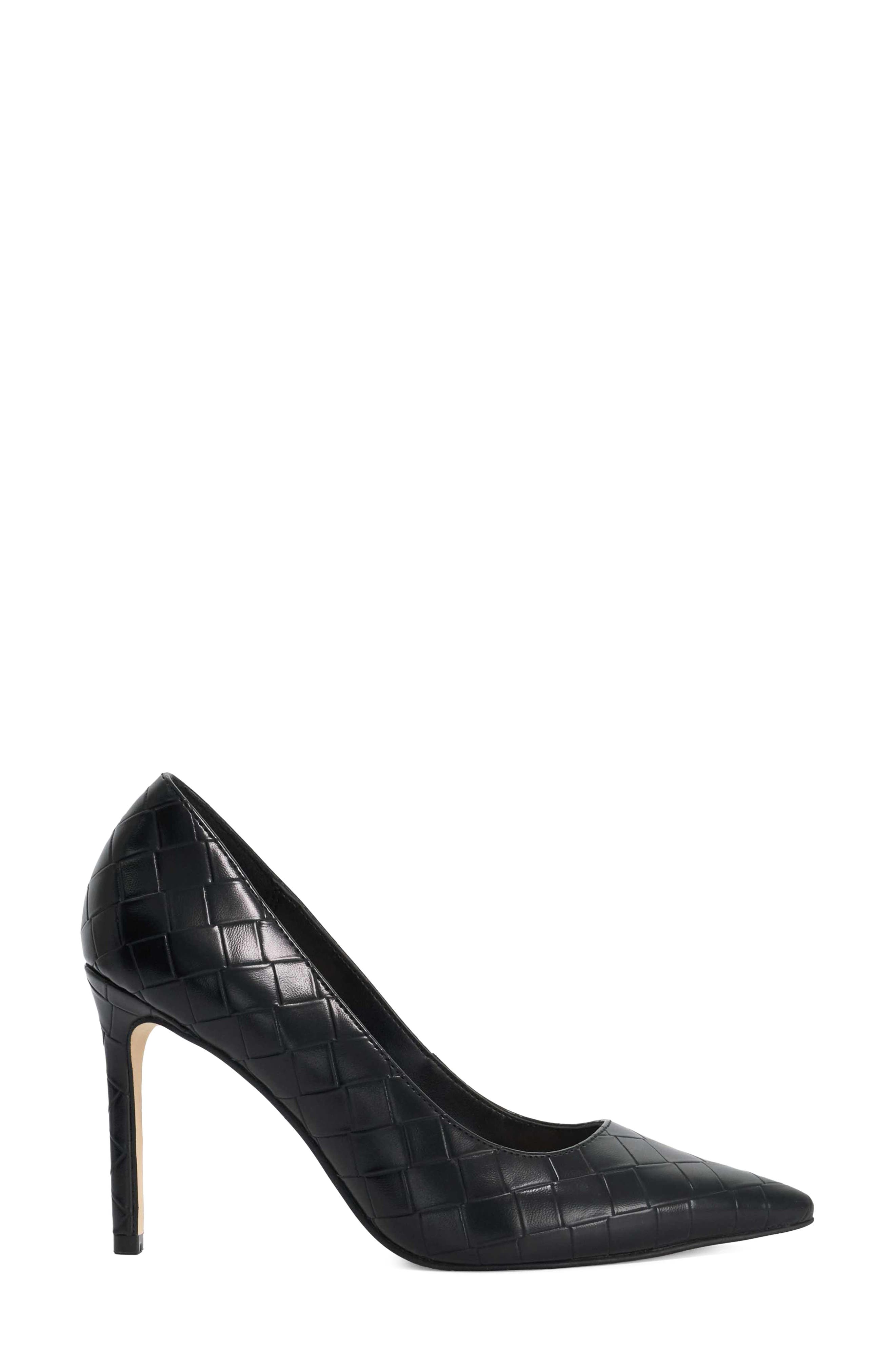 Baxos Croc Embossed Pointed Toe Pump, Alternate, color, BLACK