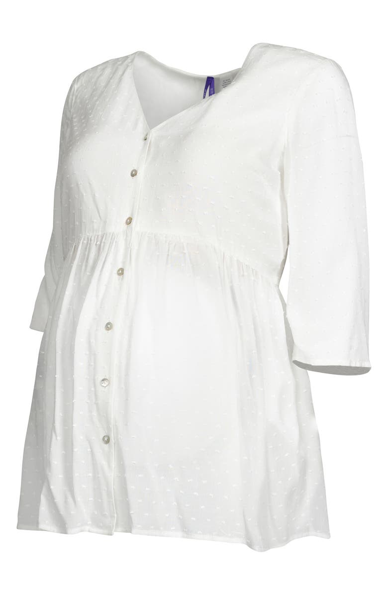 Seraphine Clip-Dot Chiffon Maternity/Nursing Top, Alternate, color, 