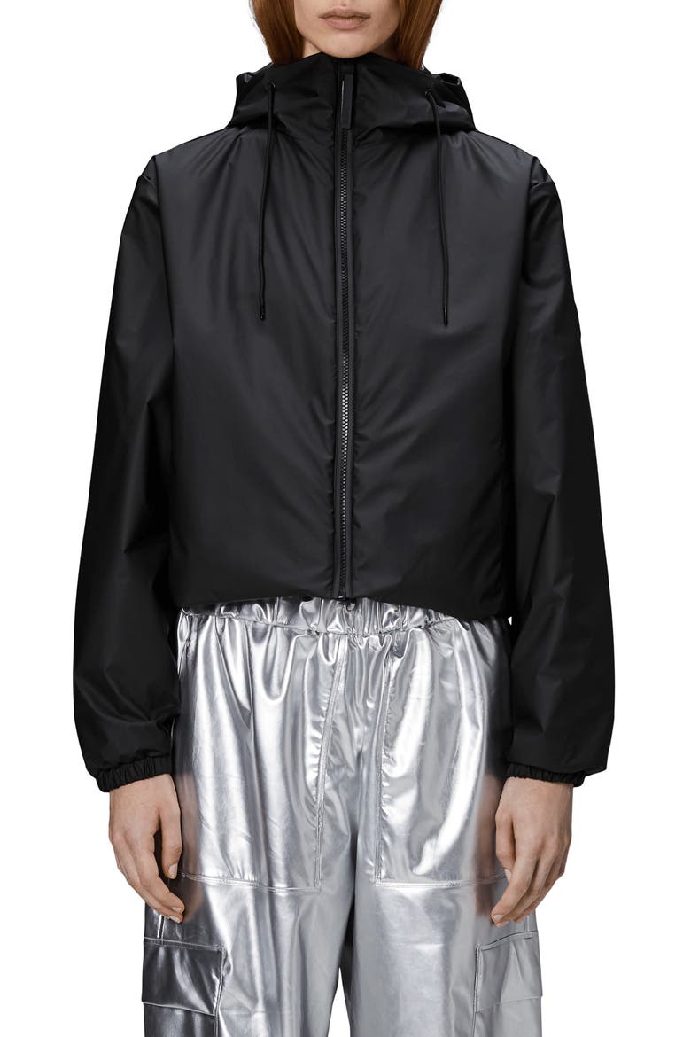 Lohja Water Resistant Insulated Rain Jacket, Main, color, BLACK