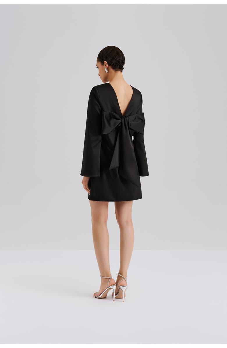 Malina Elna Bow Detailed Mini Dress, Alternate, color, Black