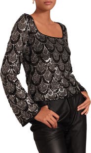 NEXT Sequin Geometric Top