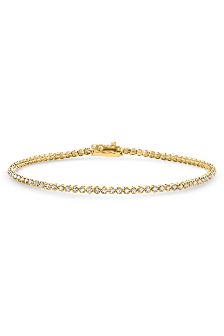 14k Gold 1Ct TW Natural Diamond Tennis Line Bracelet 7", Alternate, color, 14k Yellow Gold