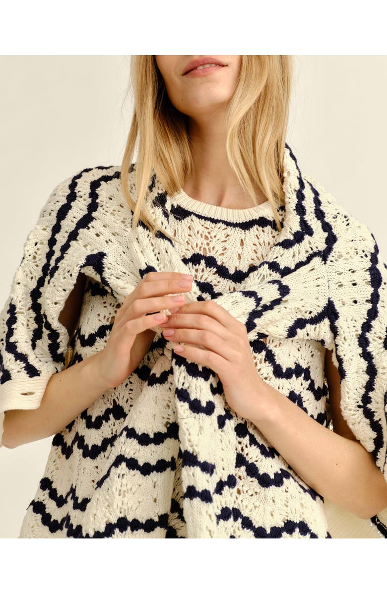 Cartolina Hadwen Pointelle Cardigan, Alternate, color, Blue