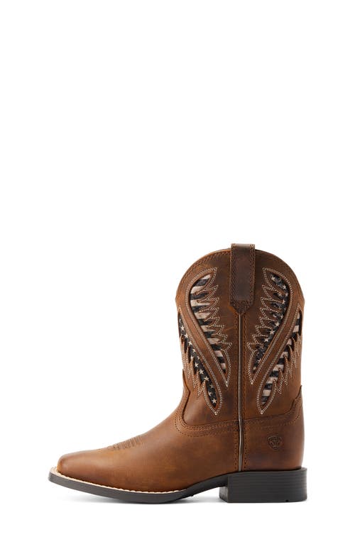 Ariat Kids' Quickdraw Venttek™ Cowboy Boot In Brown