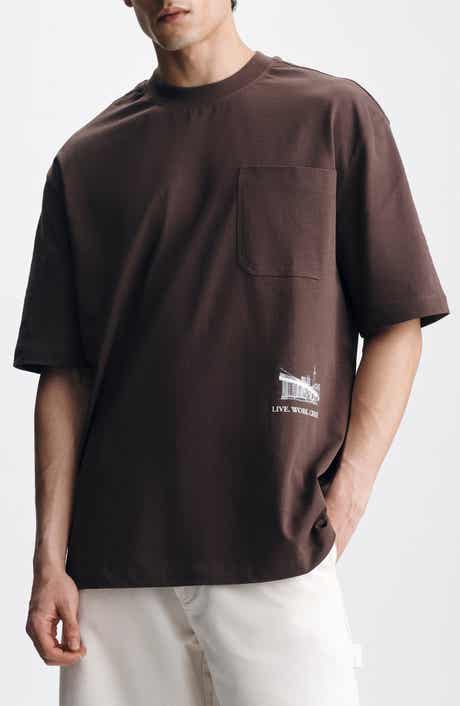 Brooklyn Bridge Loose Fit Pocket Graphic T-Shirt