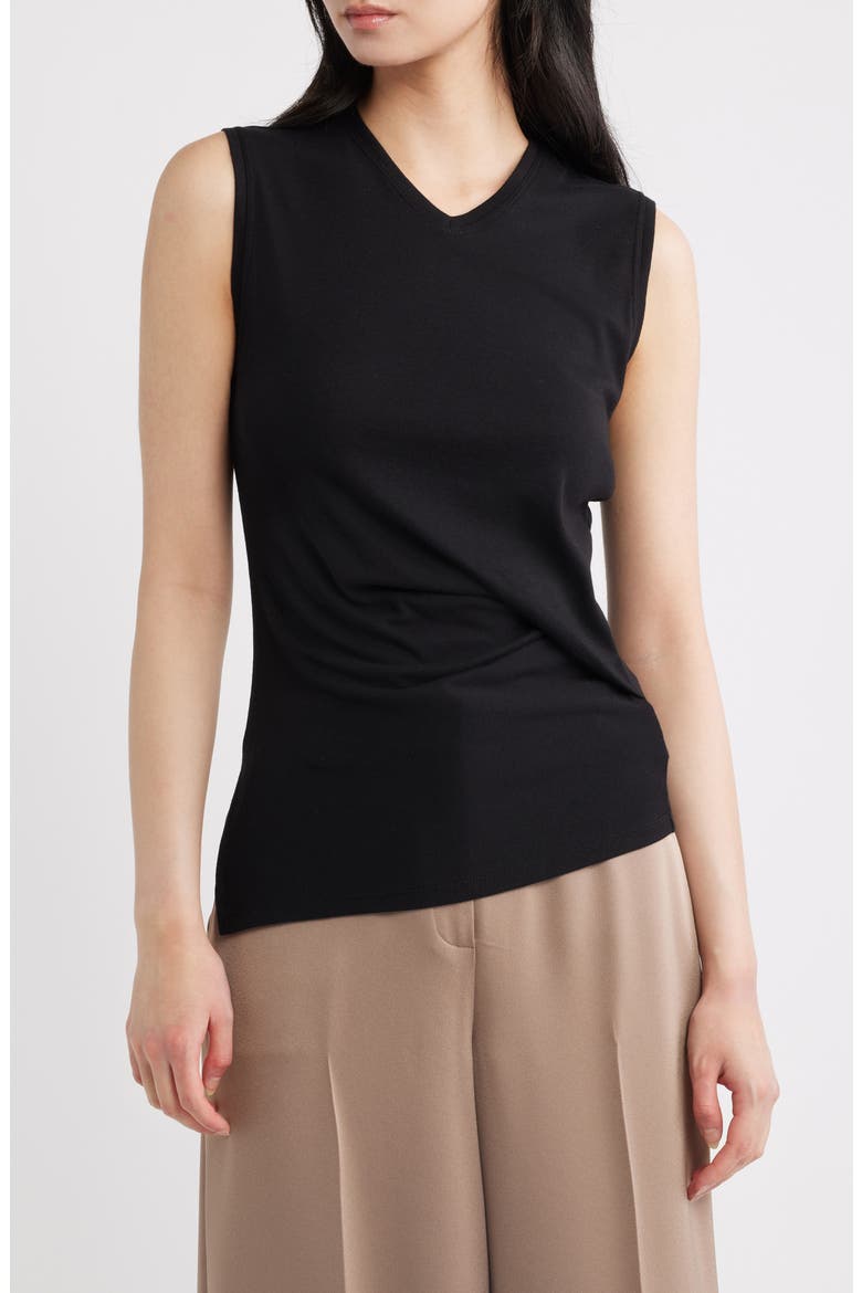 Side Twist Modal & Pima Cotton Tank, Main, color, BLACK