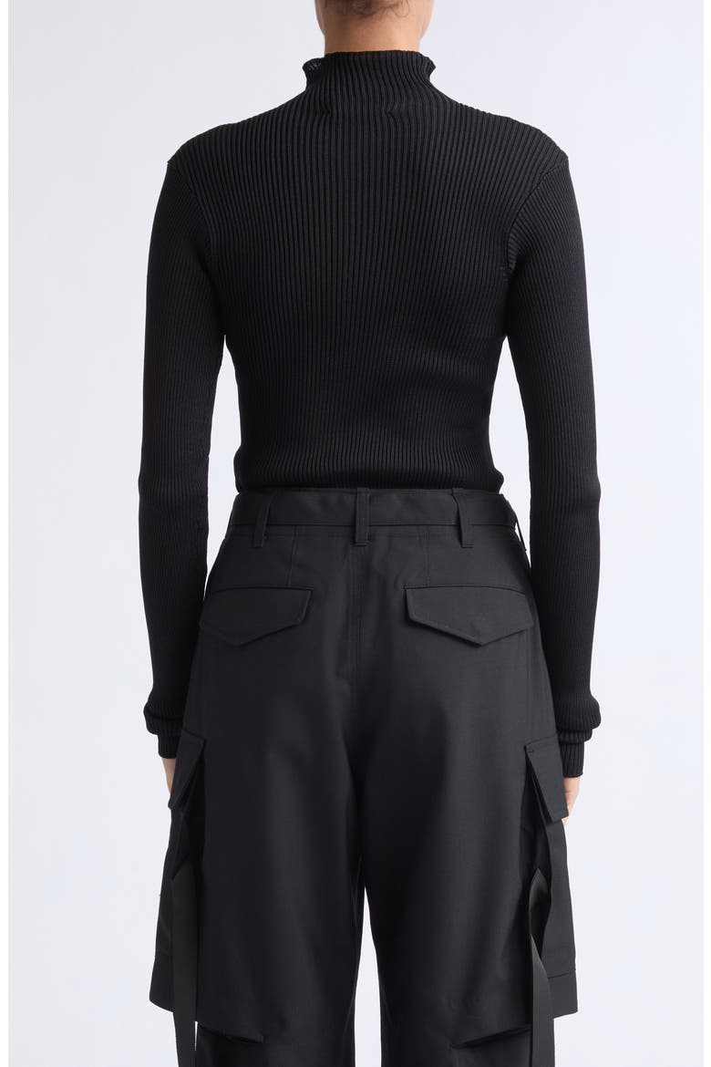 Silk Rib Turtleneck Sweater, Alternate, color, BLACK KNIT