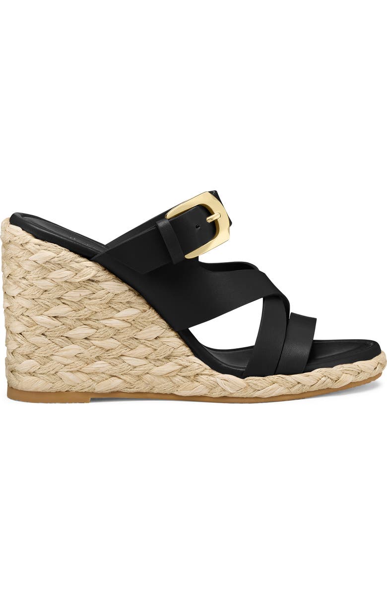 Stuart Weitzman Sai Espadrille Wedge Sandal, Alternate, color, Black