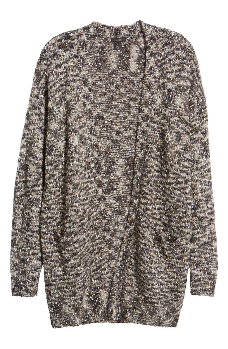 Halogen<sup>®</sup> Metallic Flecked Open Long Cardigan, Alternate, color, 