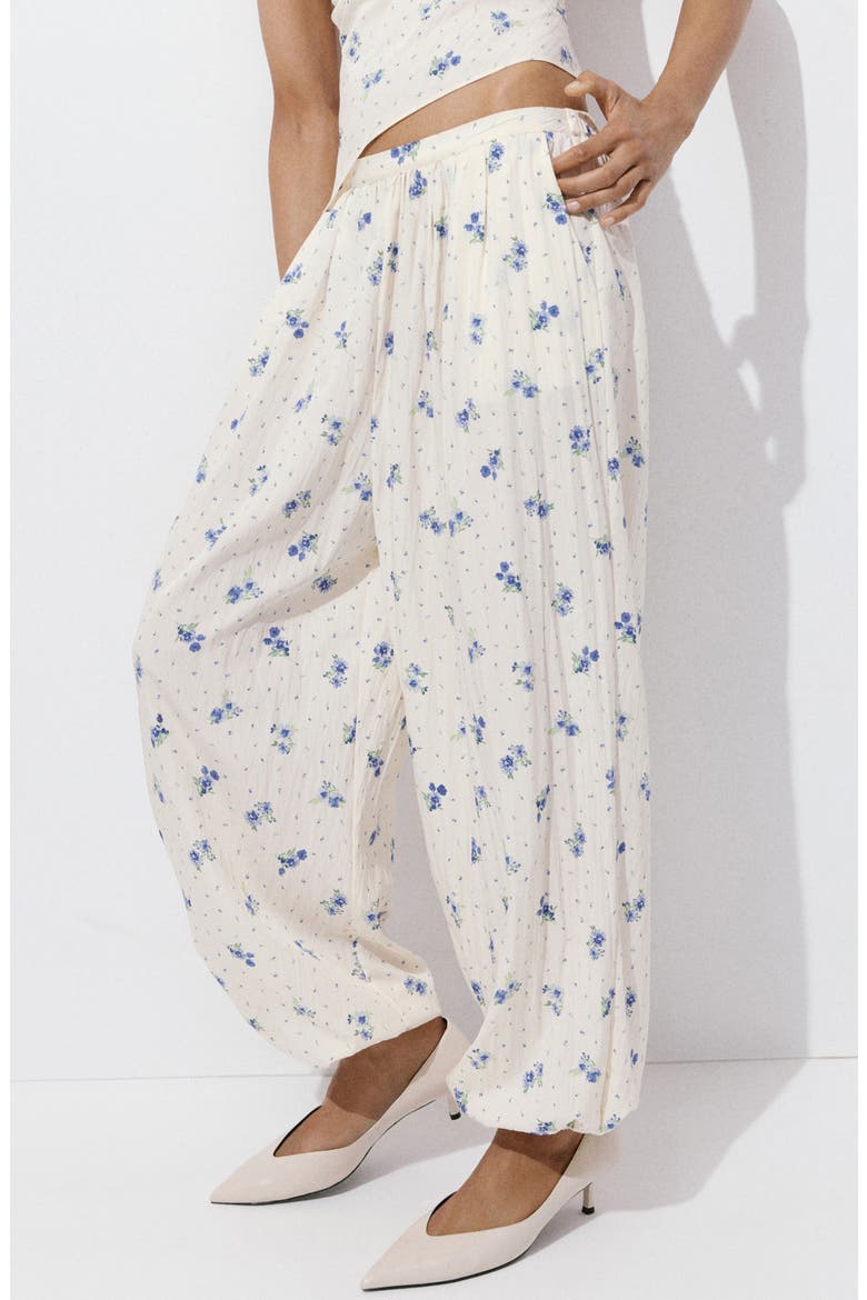 Coya Floral Balloon Pants, Alternate, color, WHITE