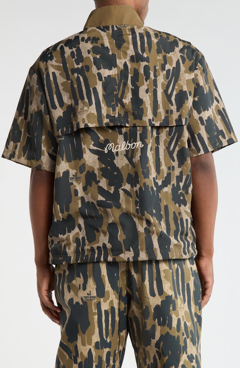 Malbon Golf Tour Divot Wind Shirt, Alternate, color, Bark Camo