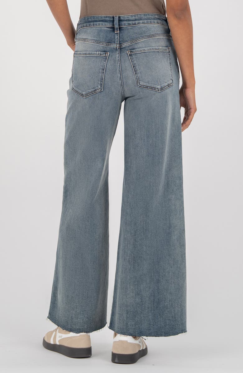 KUT from the Kloth Ryan High Waist Raw Hem Superwide Leg Jeans, Alternate, color, Believe