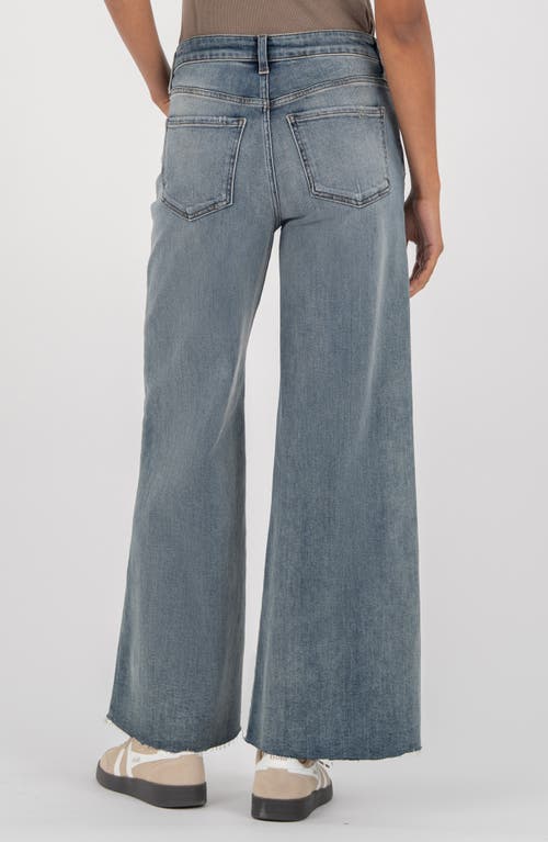 Kut From The Kloth Ryan High Waist Raw Hem Superwide Leg Jeans In Blue