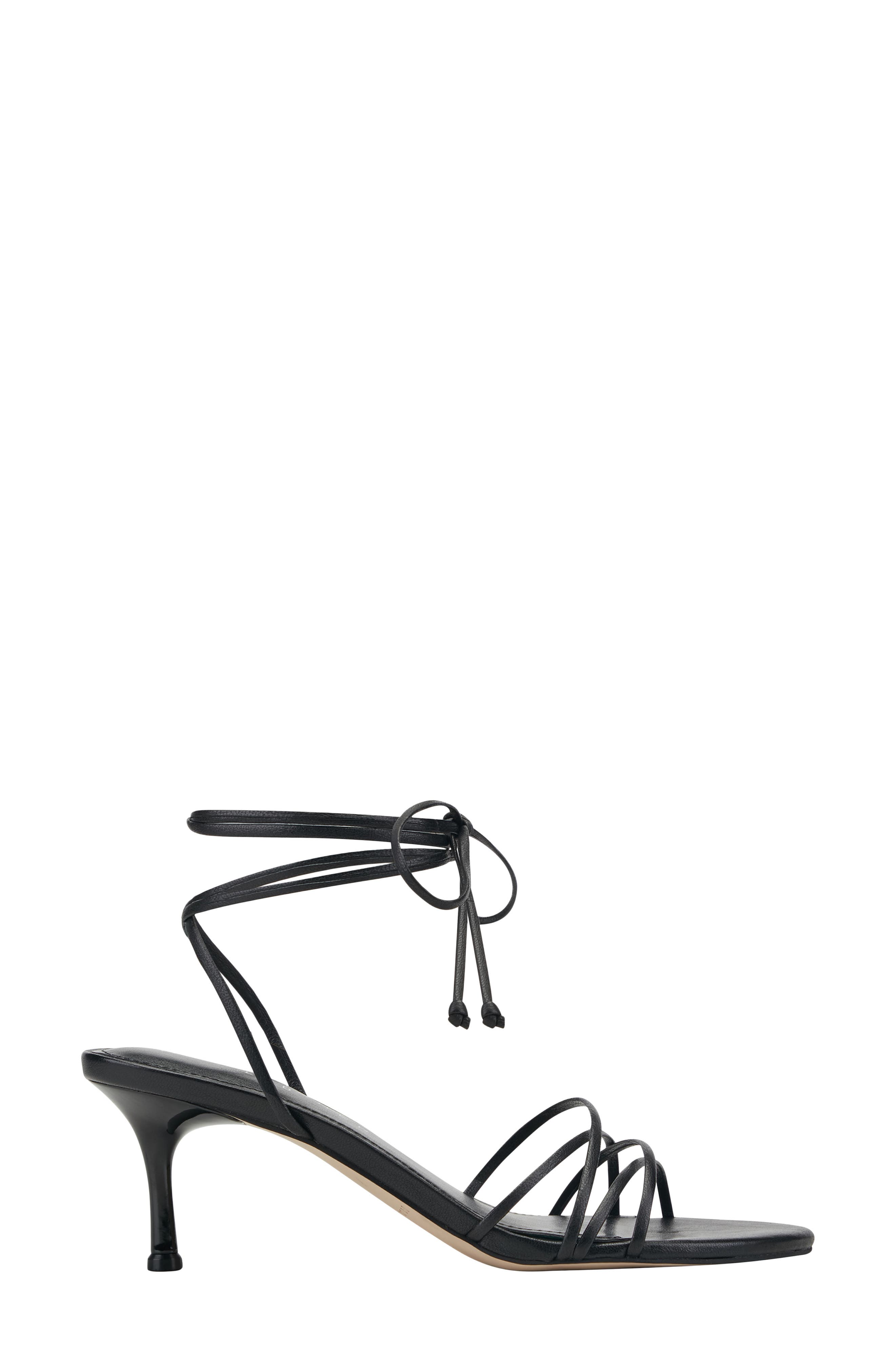 Marc Fisher Gineva Ankle Wrap Kitten Heel Sandal, Alternate, color, Black