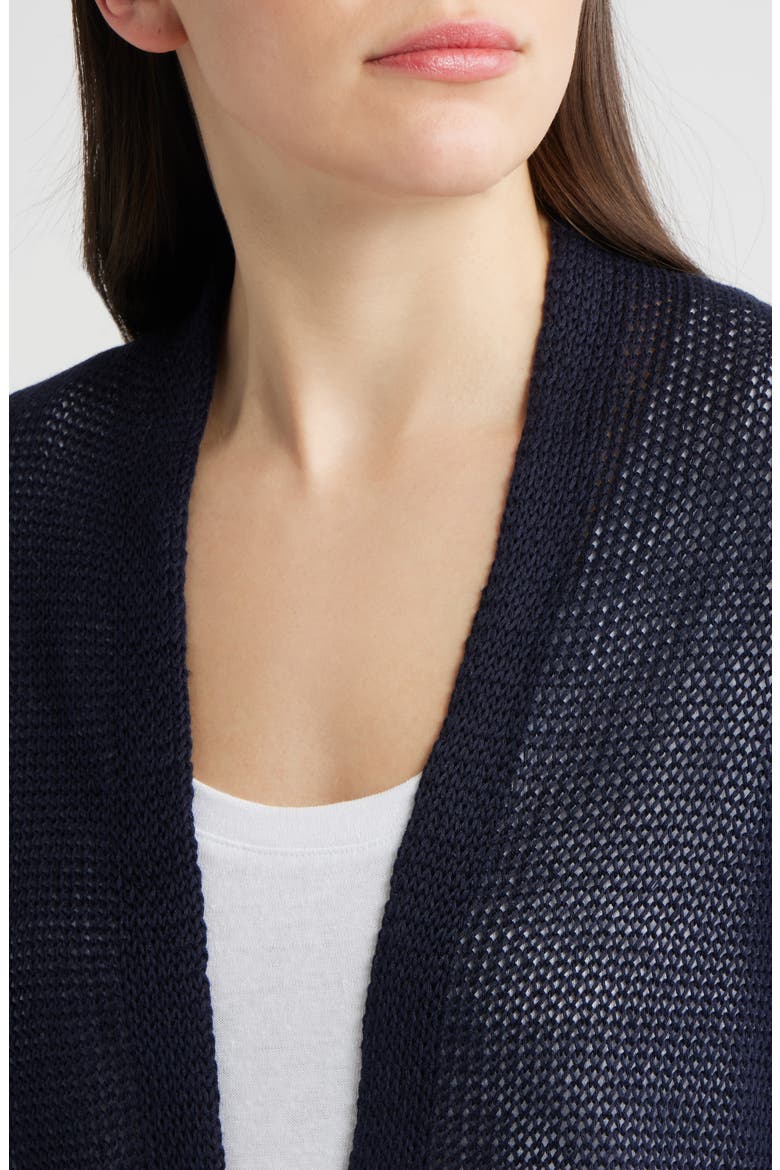 Open Front Organic Cotton Cardigan, Alternate, color, INK