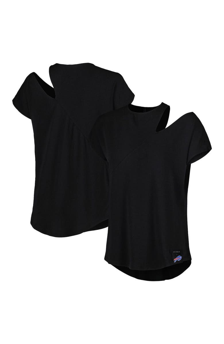 KIYA TOMLIN Women's KIYA TOMLIN Black Buffalo Bills Cut Out Tri-Blend Shirt, Main, color, 
