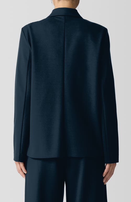 Eileen Fisher Notched Lapel Ponte Blazer In Blue