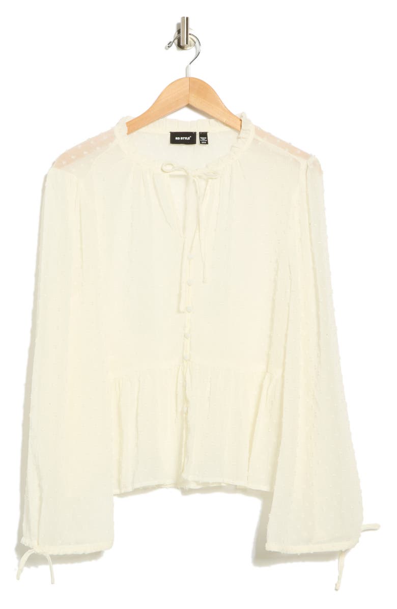 INTERNATIONAL DESIGNER Swiss Dot Top, Alternate, color, Cream