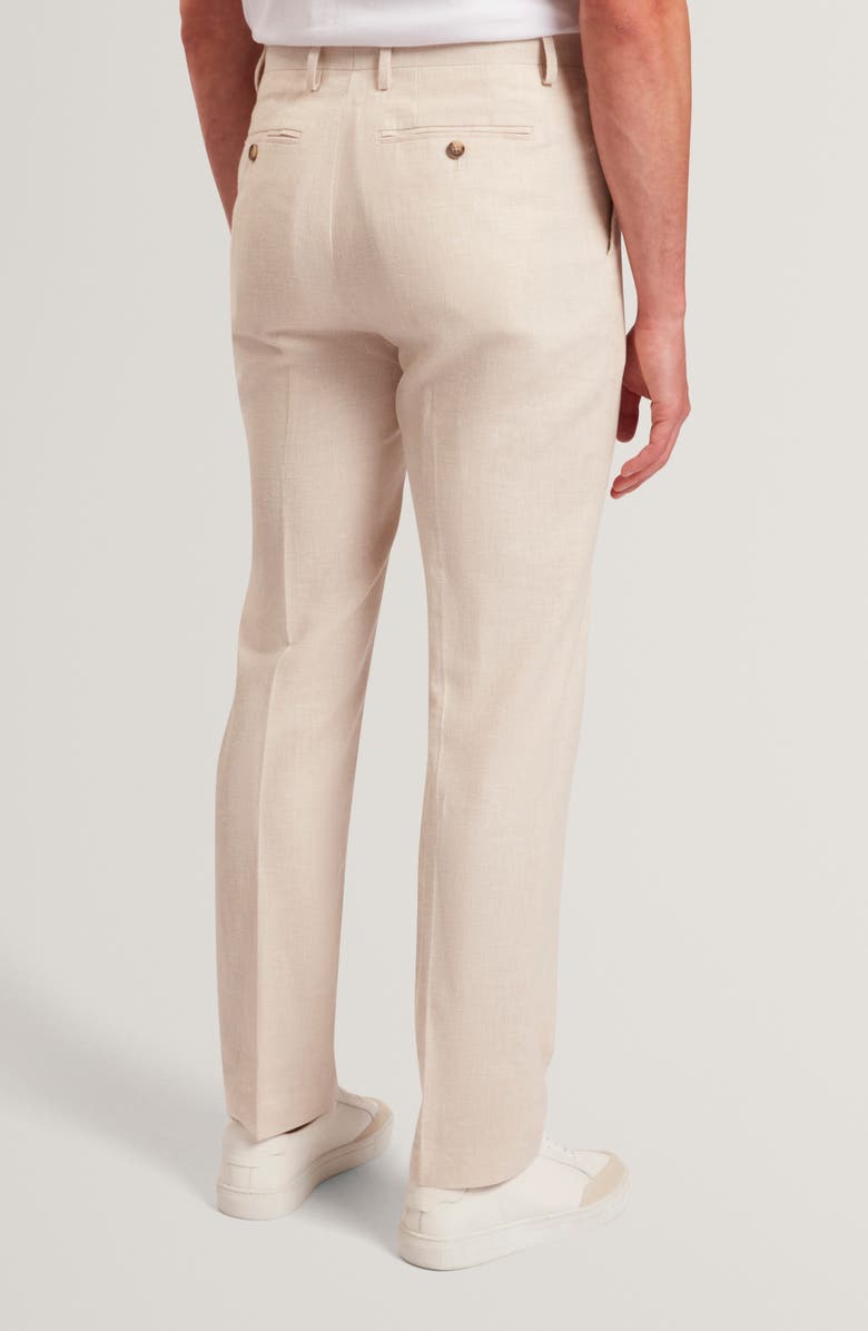 Ted Baker Givrant Slim Fit Linen & Cotton Pants, Alternate, color, Ecru