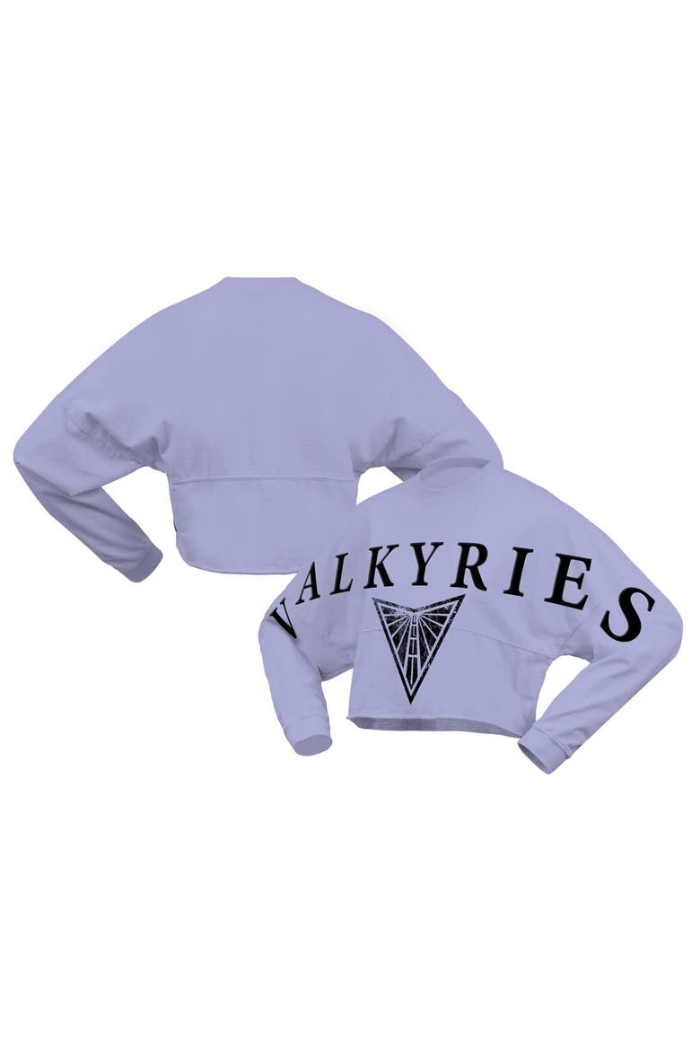 Women's Spirit Jersey Violet Golden State Valkyries Jumbo Print Oversized Cropped Long-Sleeve T-Shirt, Alternate, color, Violet