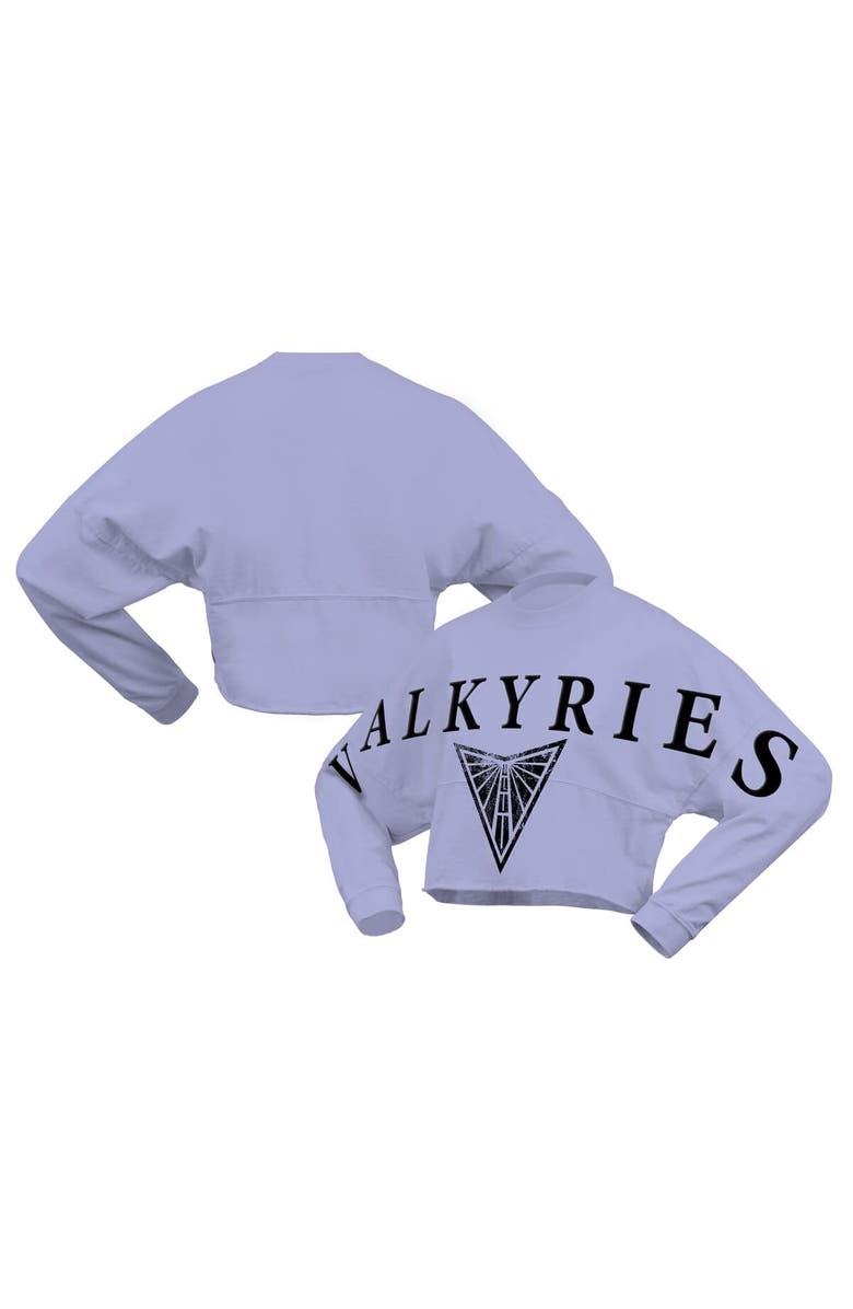 SPIRIT JERSEY Women's Spirit Jersey Violet Golden State Valkyries Jumbo Print Oversized Cropped Long-Sleeve T-Shirt, Alternate, color, Violet