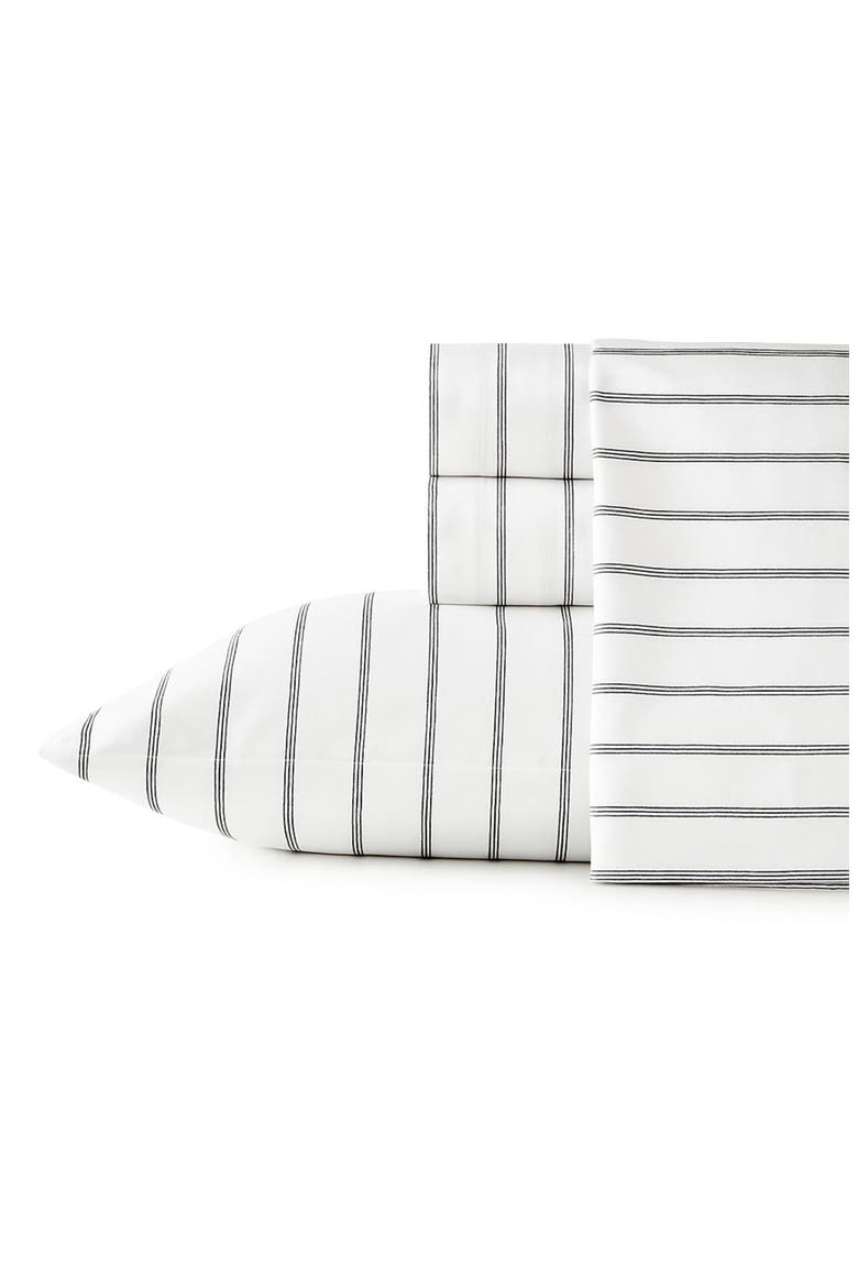 Trenton Stripe 200 Thread Count Cotton Percale Sheet Set, Main, color, LIGHT PASTEL GREY