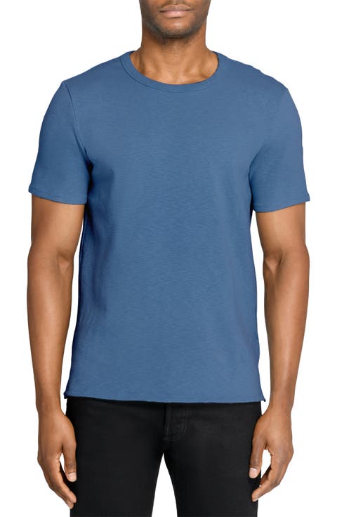 Asher Black Slub Stretch Cotton & Modal T-Shirt