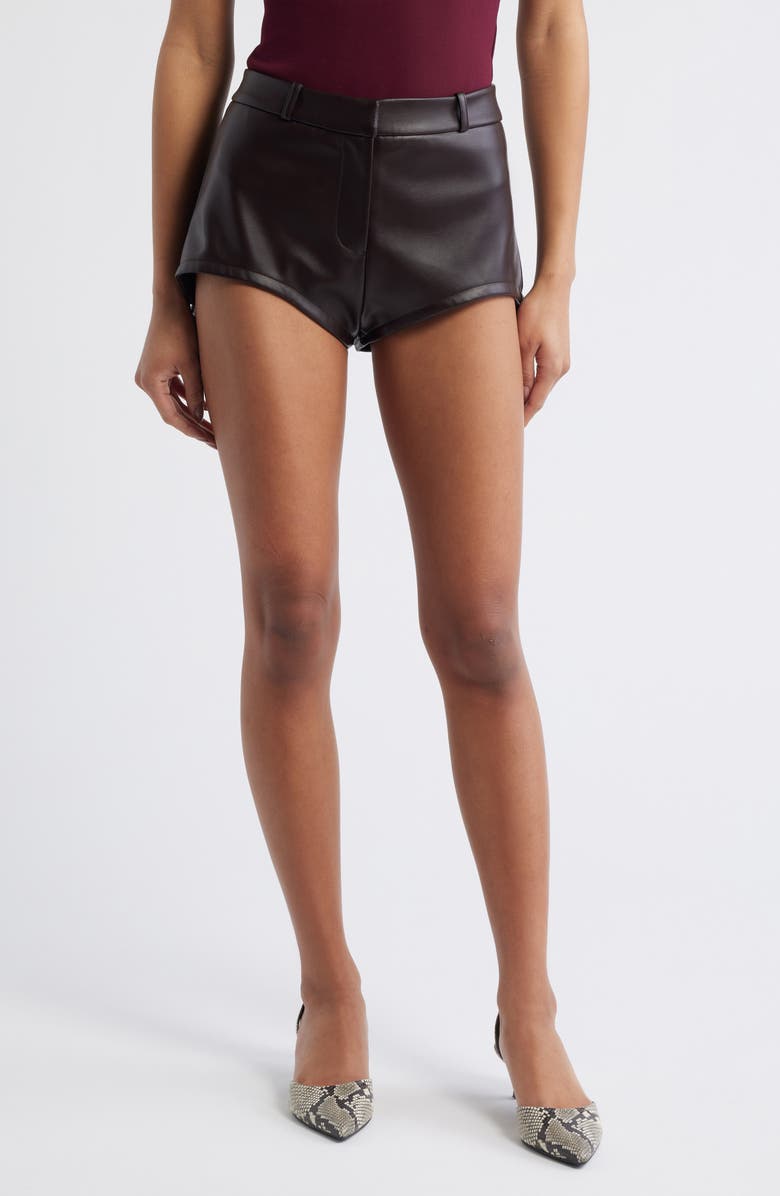 ARTLESS FOREVER Ellis Faux Leather Shorts, Main, color, Chocolate Brown