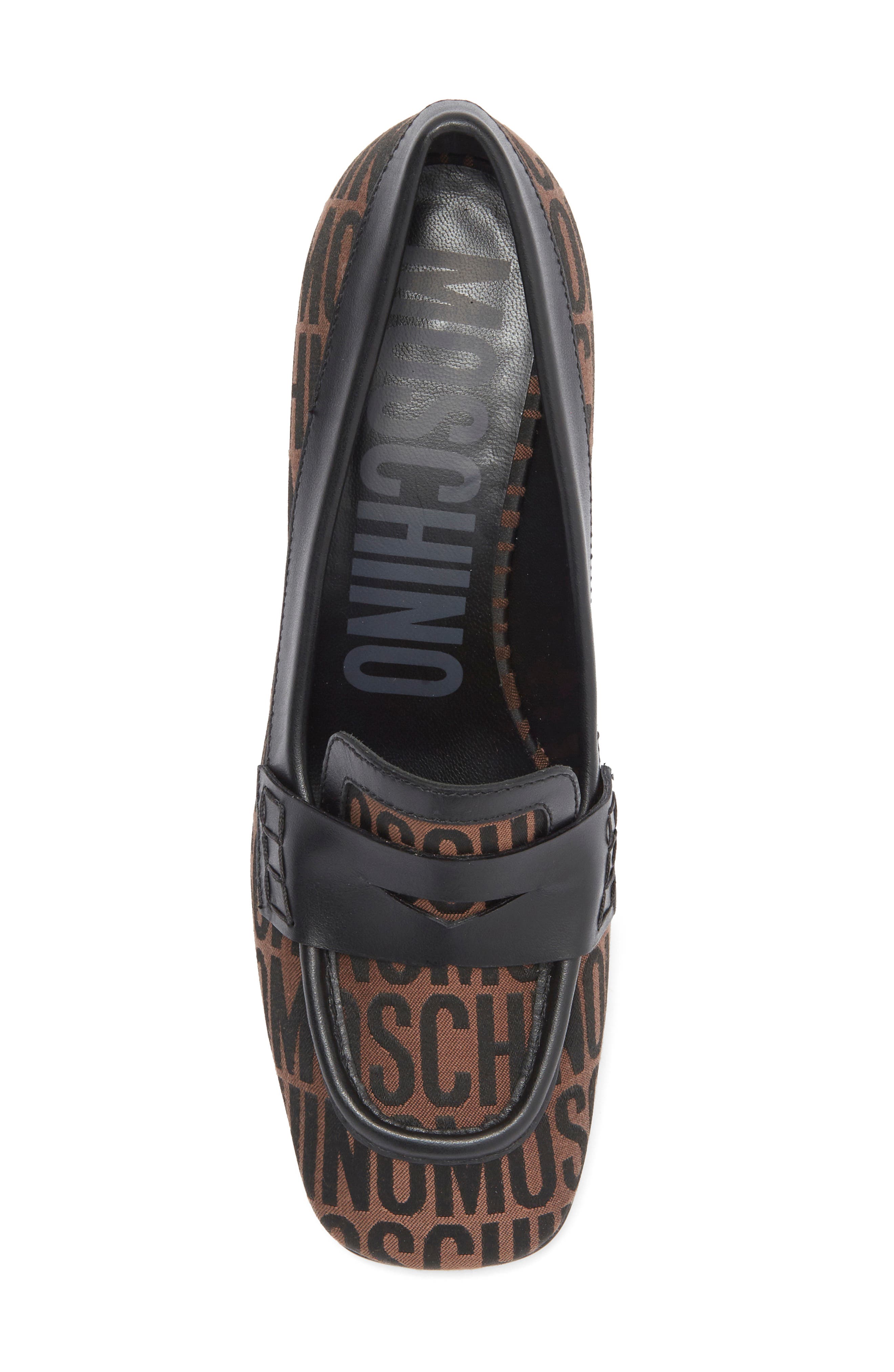 Moschino Logo Jacquard Loafer Pump, Alternate, color, 