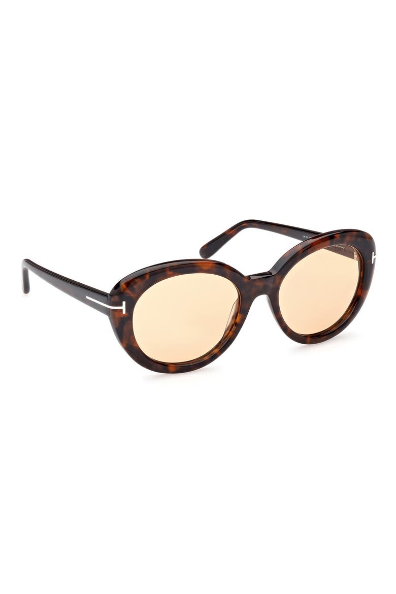 Lily-02 55mm Tinted Cat Eye Sunglasses, Alternate, color, DARK HAVANA / BROWN