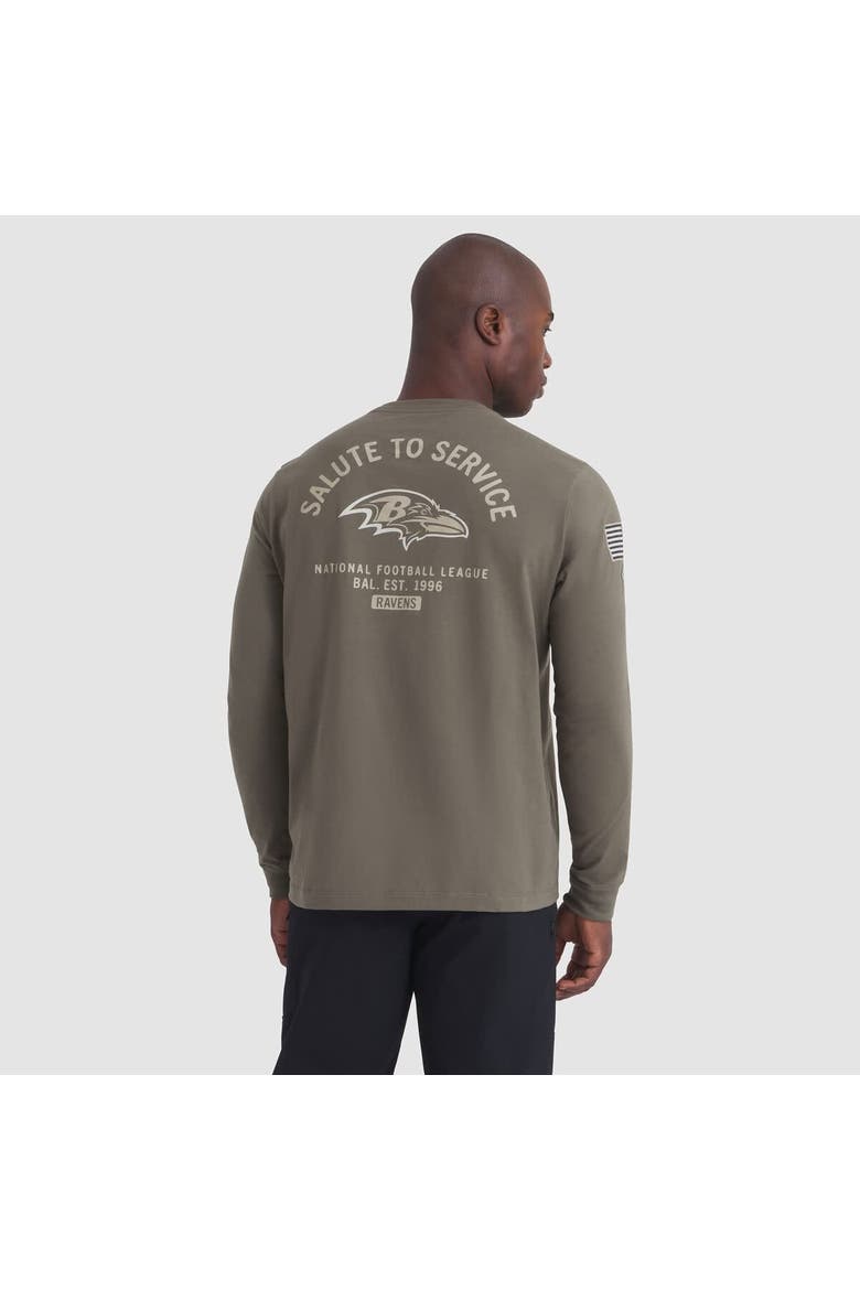 Men's Nike Olive Baltimore Ravens 2025 Salute to Service Sideline Long Sleeve T-Shirt, Alternate, color, Olive