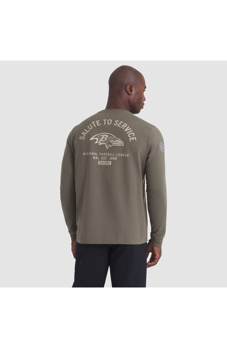 Nike Men's Nike Olive Baltimore Ravens 2025 Salute to Service Sideline Long Sleeve T-Shirt, Alternate, color, Olive