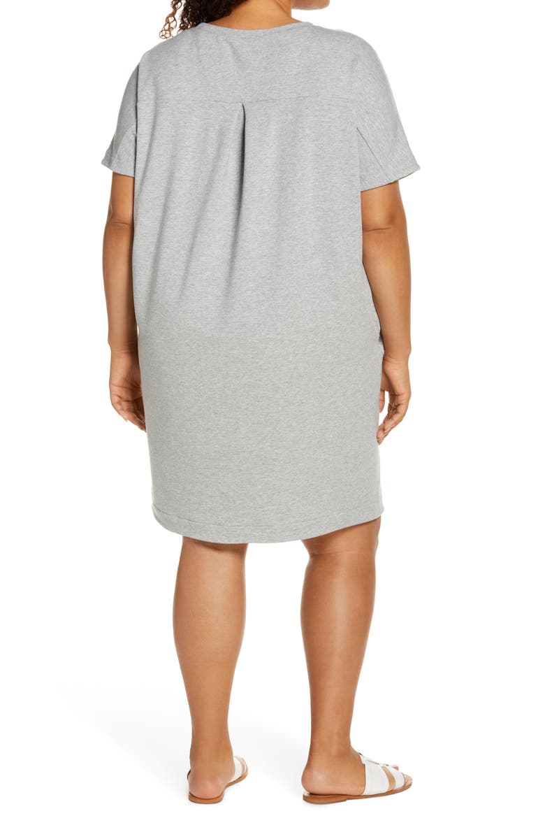 Crewneck T-Shirt Dress, Alternate, color, GREY HEATHER