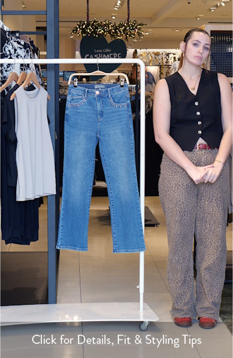 Bennett Studded High Waist Ankle Barely Bootcut Jeans, sales video thumbnail