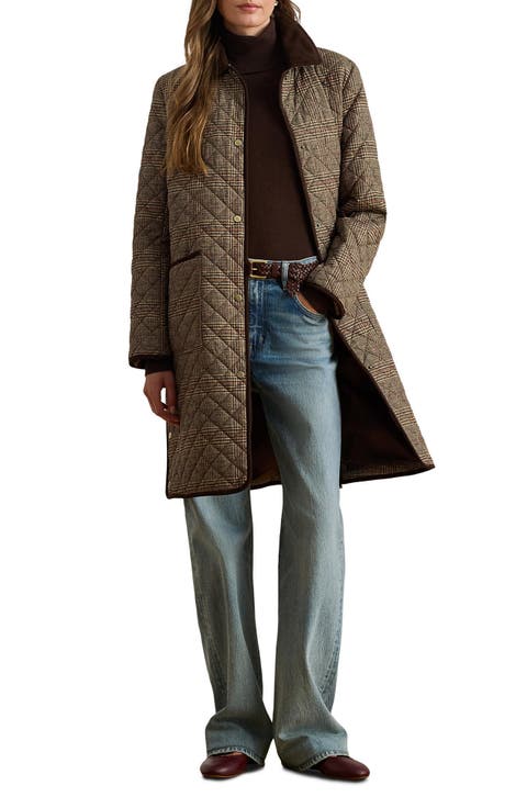 Glen Plaid Quilted Coat